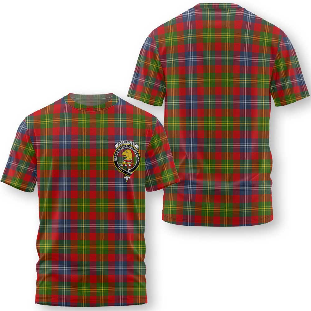 Clan Forrester Tartan Men T Shirt Crest And Plaid Basic Style