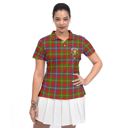 Clan Forrester Tartan Women Polo Shirt Crest And Plaid Basic Style