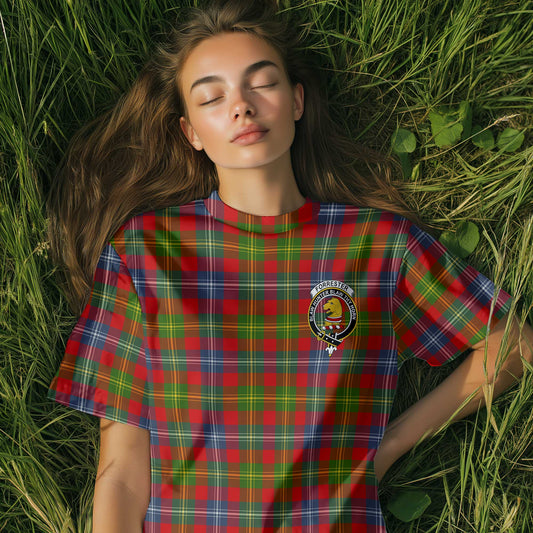 Clan Forrester Tartan Women T Shirt Crest And Plaid Basic Style