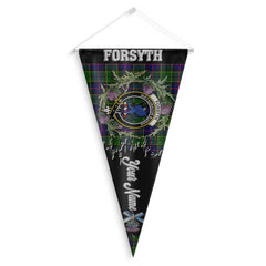 Clan Forsyth Tartan Felt Pennant Crest And Plaid Basic Style