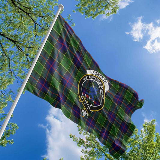 Clan Forsyth Tartan Flag Crest And Plaid Basic Style