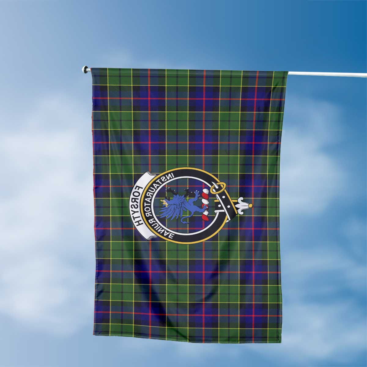 Clan Forsyth Tartan Flag 1 Crest And Plaid Basic Style Tartan House Flag Crest And Plaid Basic Style