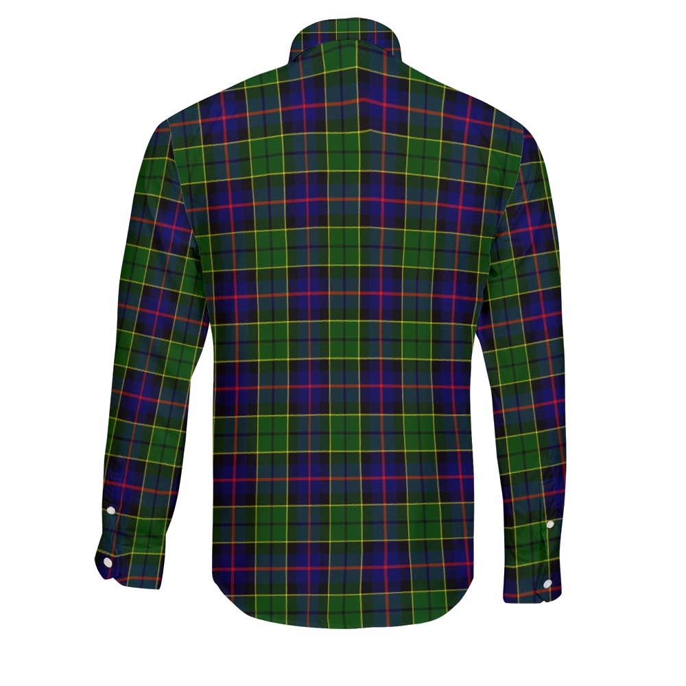Clan Forsyth Tartan Long Sleeve Button Shirt Crest And Plaid Basic Style