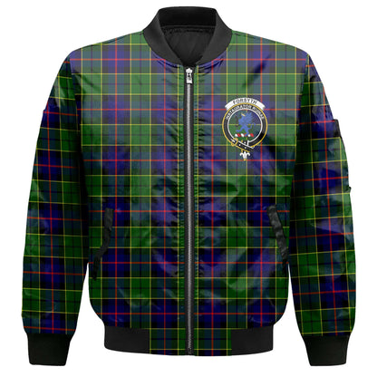 Clan Forsyth Tartan Men Bomber Jacket Crest And Plaid Basic Style