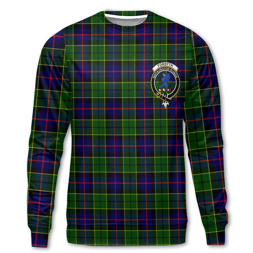 Clan Forsyth Tartan Men Sweatshirt Crest And Plaid Basic Style