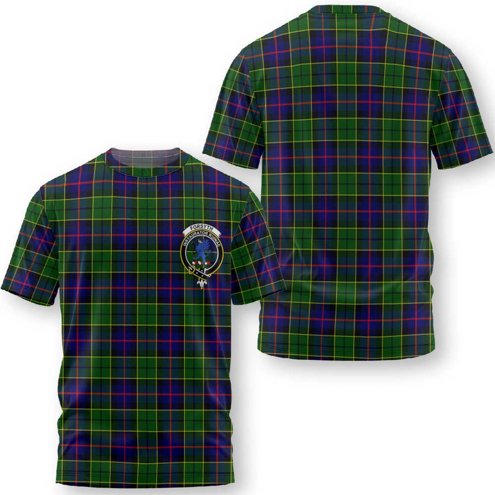 Clan Forsyth Tartan Men T Shirt Crest And Plaid Basic Style