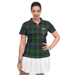 Clan Forsyth Tartan Women Polo Shirt Crest And Plaid Basic Style