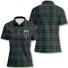 Clan Forsyth Tartan Women Polo Shirt Crest And Plaid Basic Style