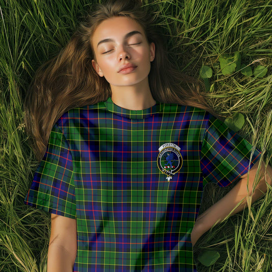 Clan Forsyth Tartan Women T Shirt Crest And Plaid Basic Style