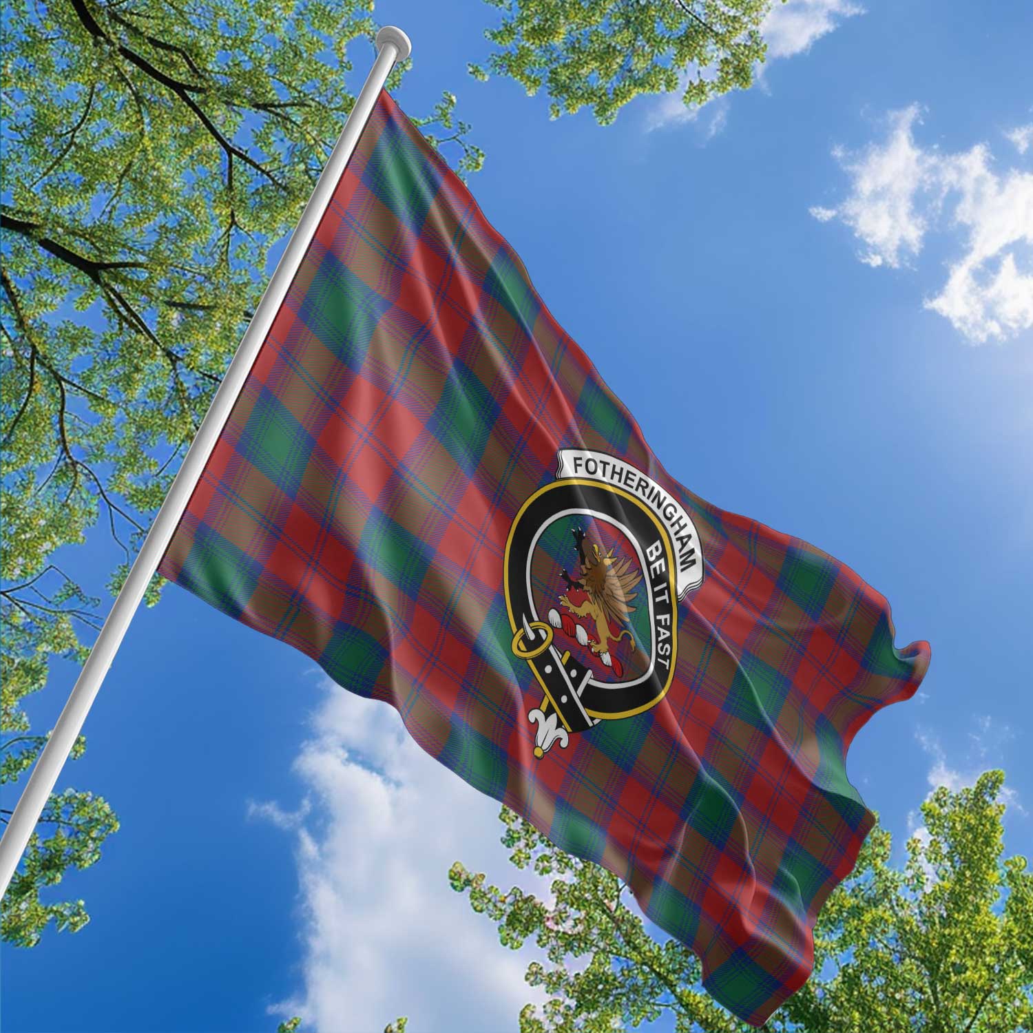 Clan Fotheringham Tartan Flag 1 Crest And Plaid Basic Style Tartan House Flag Crest And Plaid Basic Style