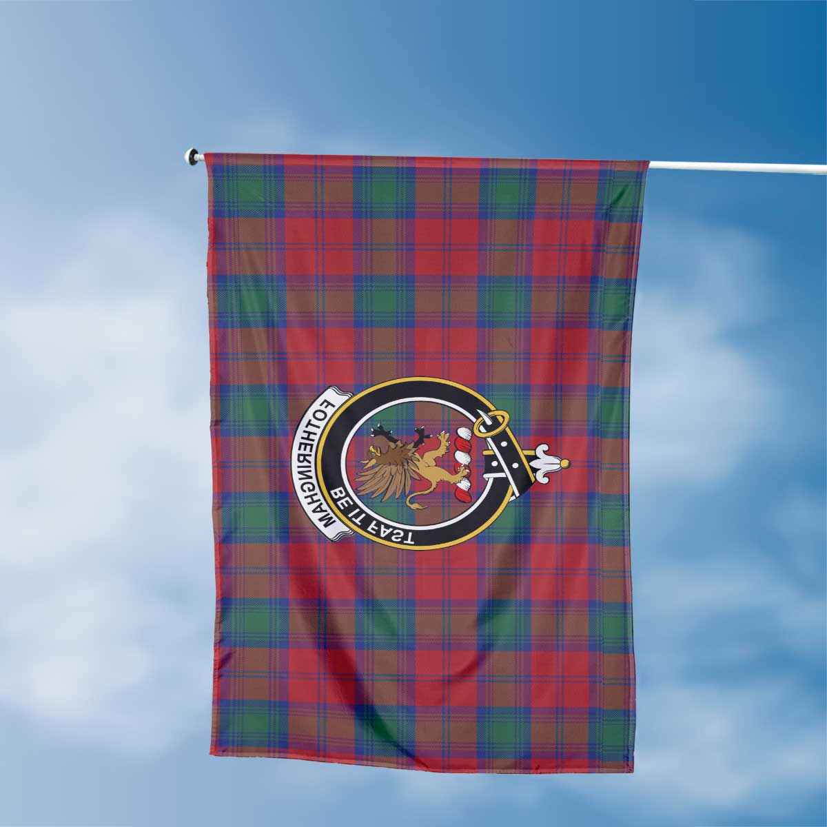 Clan Fotheringham Tartan Flag Crest And Plaid Basic Style