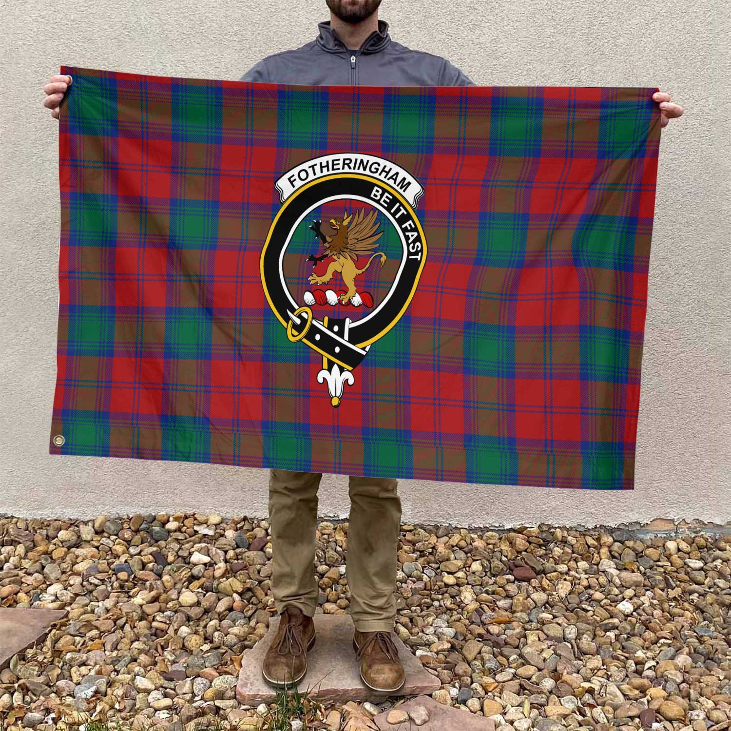 Clan Fotheringham Tartan Flag Crest And Plaid Basic Style