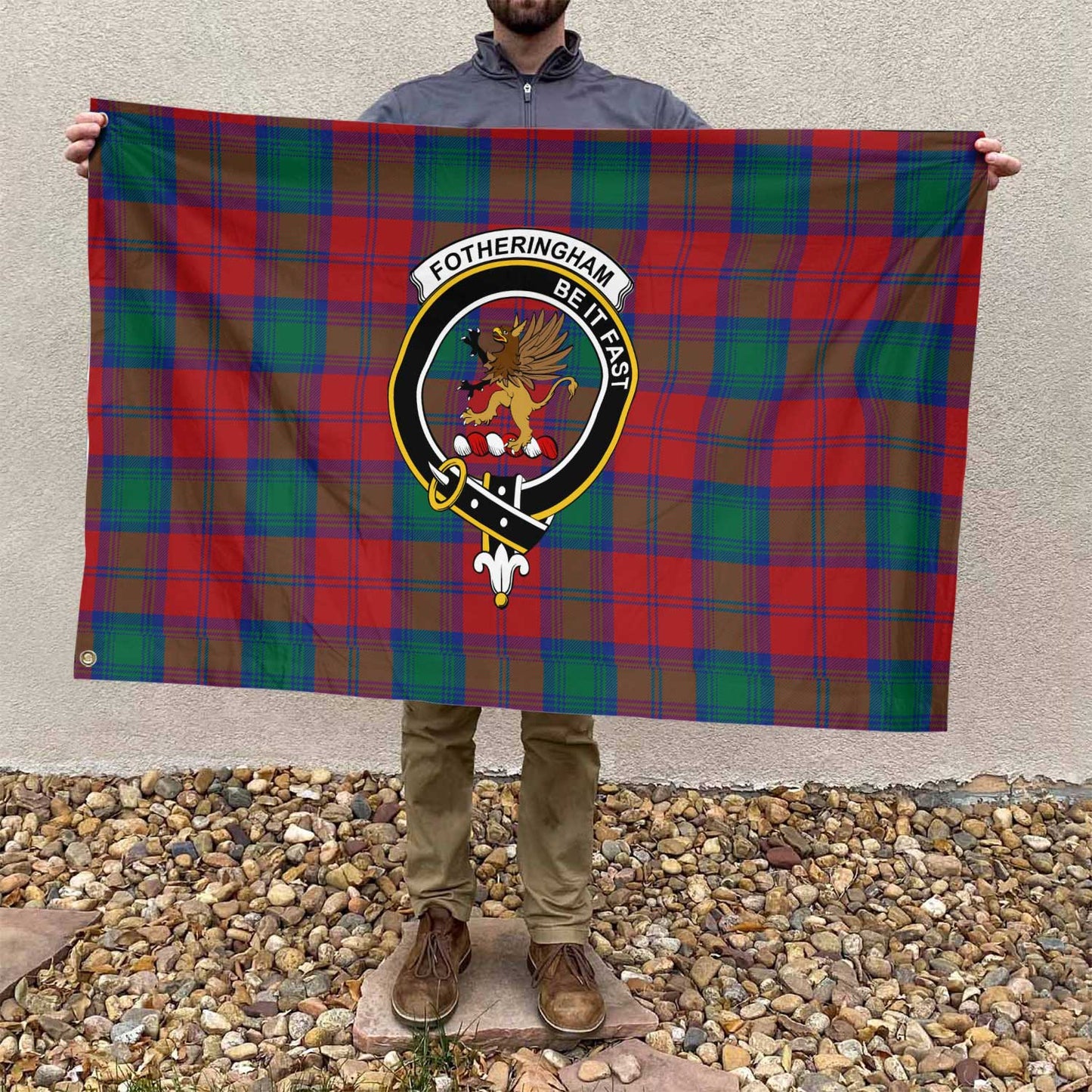 Clan Fotheringham Tartan Flag 1 Crest And Plaid Basic Style Tartan House Flag Crest And Plaid Basic Style