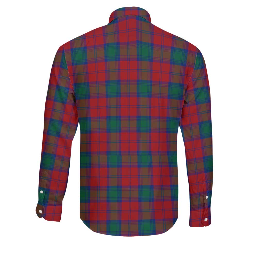 Clan Fotheringham Tartan Long Sleeve Button Shirt Crest And Plaid Basic Style