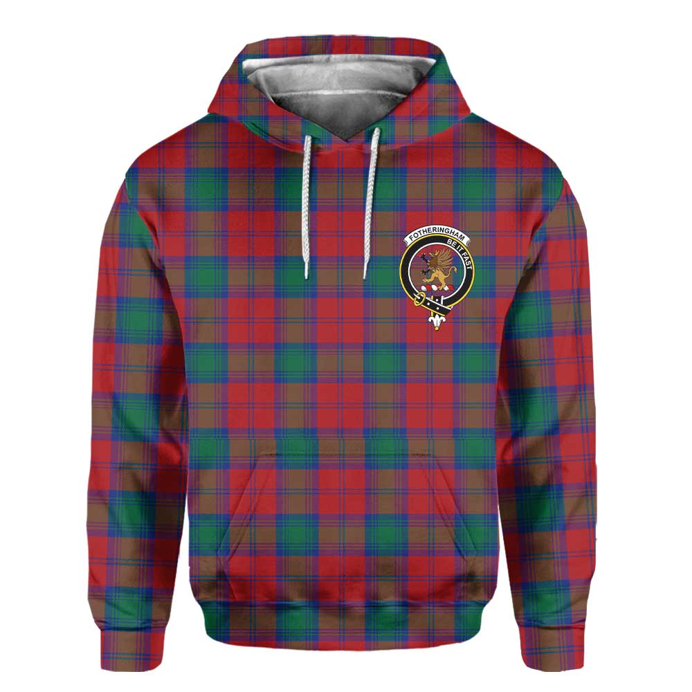 Clan Fotheringham Tartan Men Hoodie Crest And Plaid Basic Style