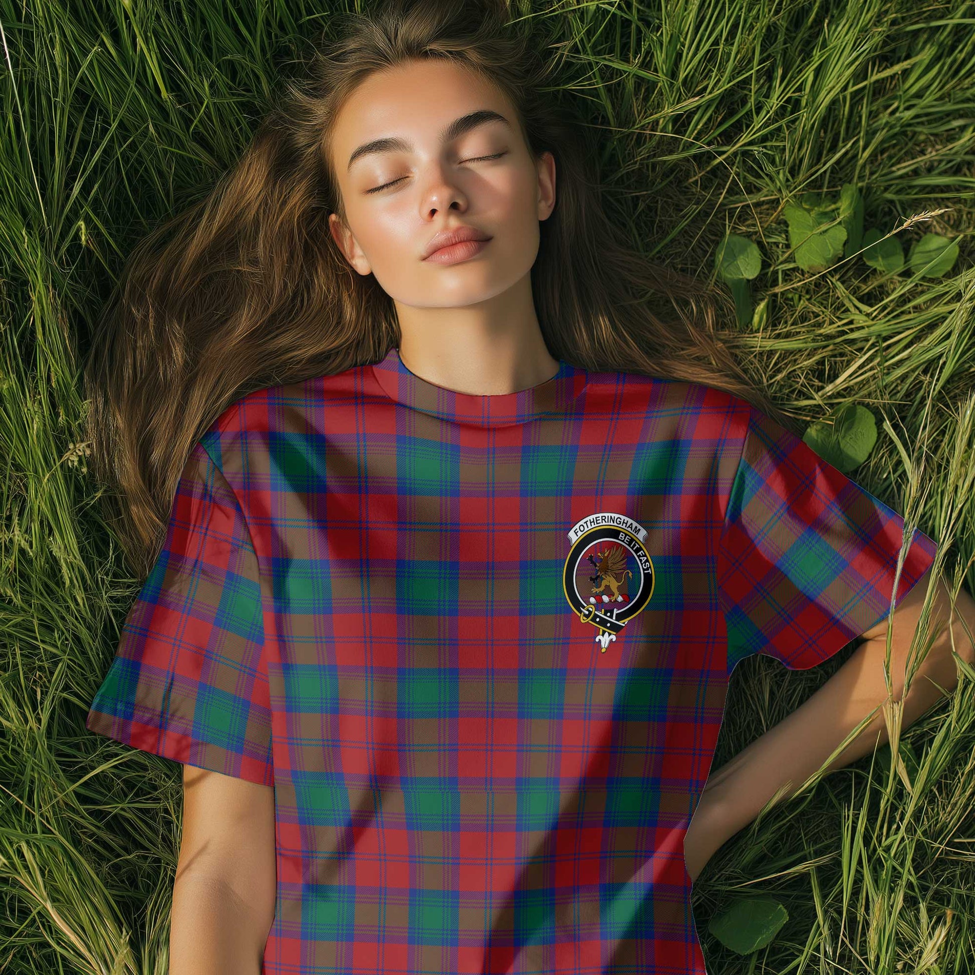 Clan Fotheringham Tartan Women T Shirt Crest And Plaid Basic Style