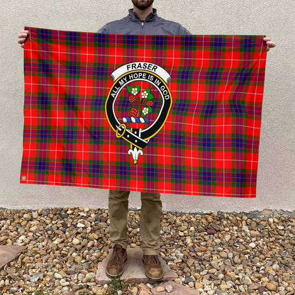 Clan Fraser Tartan Flag Crest And Plaid Basic Style