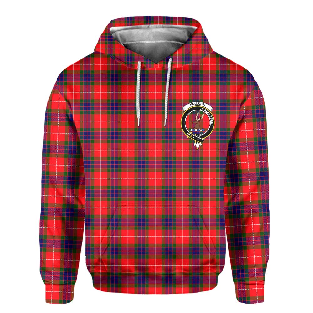 Clan Fraser Tartan Men Hoodie Crest And Plaid Basic Style