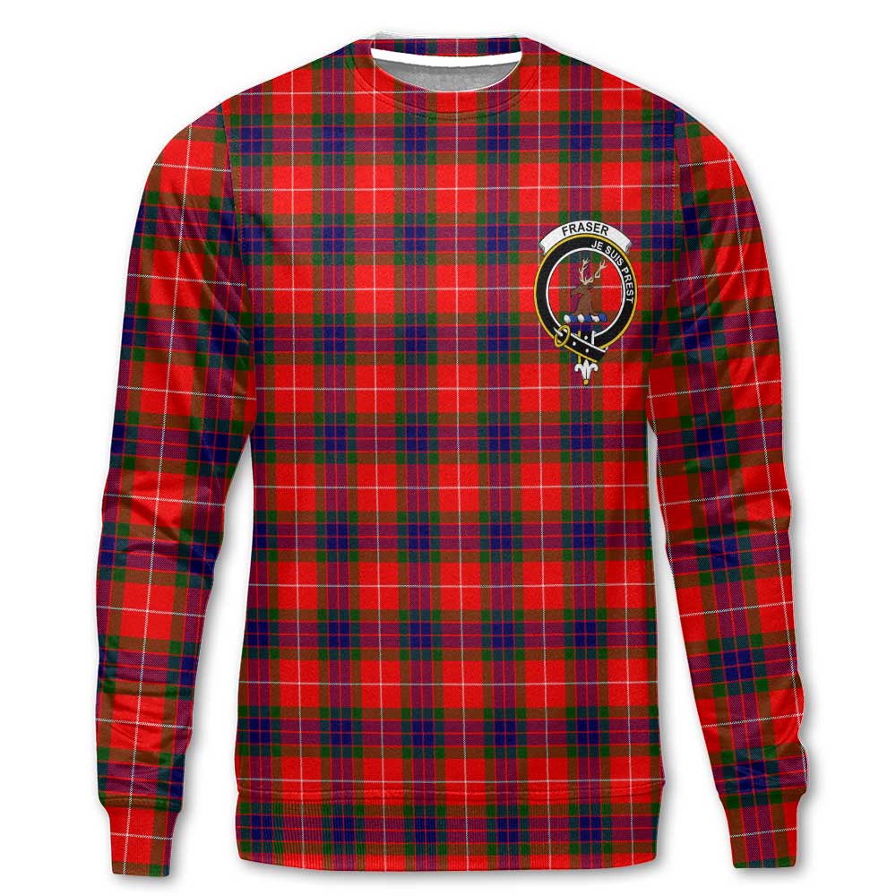 Clan Fraser Tartan Men Sweatshirt Crest And Plaid Basic Style