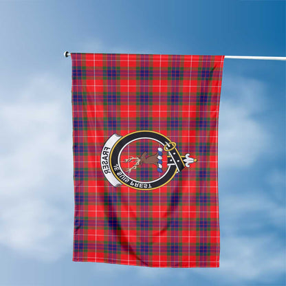 Clan Fraser Of Lovat Tartan Flag Crest And Plaid Basic Style