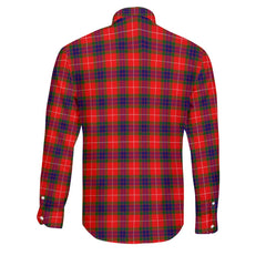 Clan Fraser Of Lovat Tartan Long Sleeve Button Shirt Crest And Plaid Basic Style
