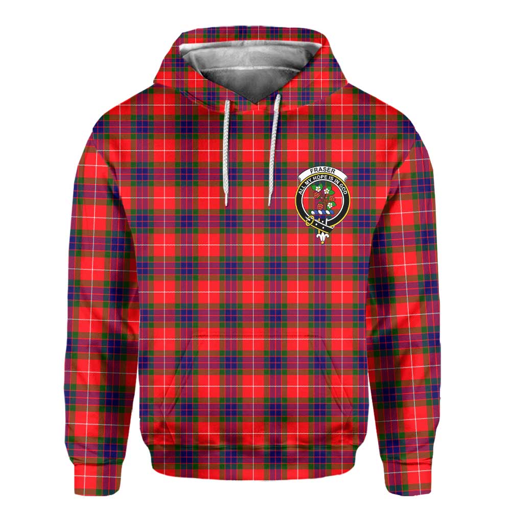 Clan Fraser Of Lovat Tartan Men Hoodie Crest And Plaid Basic Style