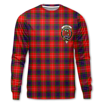 Clan Fraser Of Lovat Tartan Men Sweatshirt Crest And Plaid Basic Style