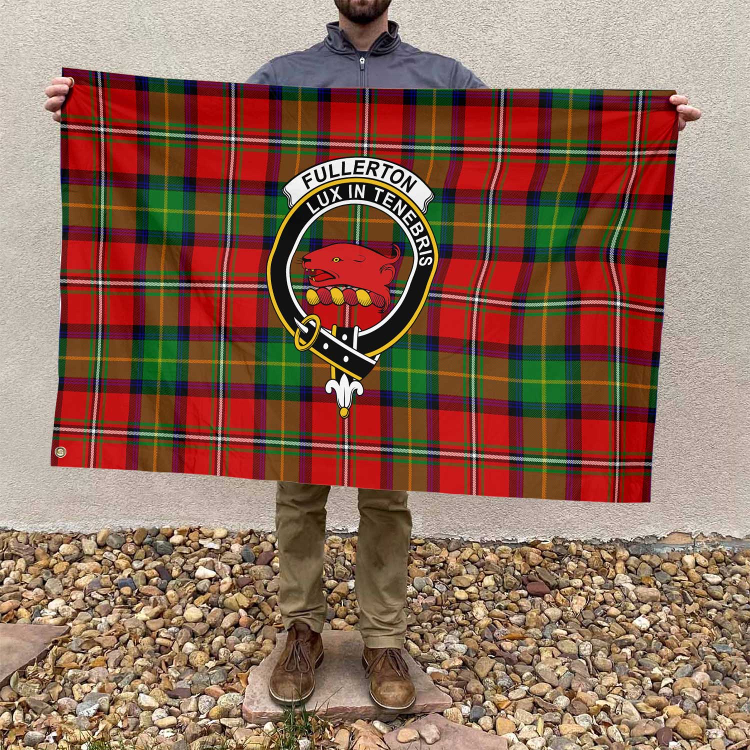 Clan Fullerton Tartan Flag 1 Crest And Plaid Basic Style Tartan House Flag Crest And Plaid Basic Style