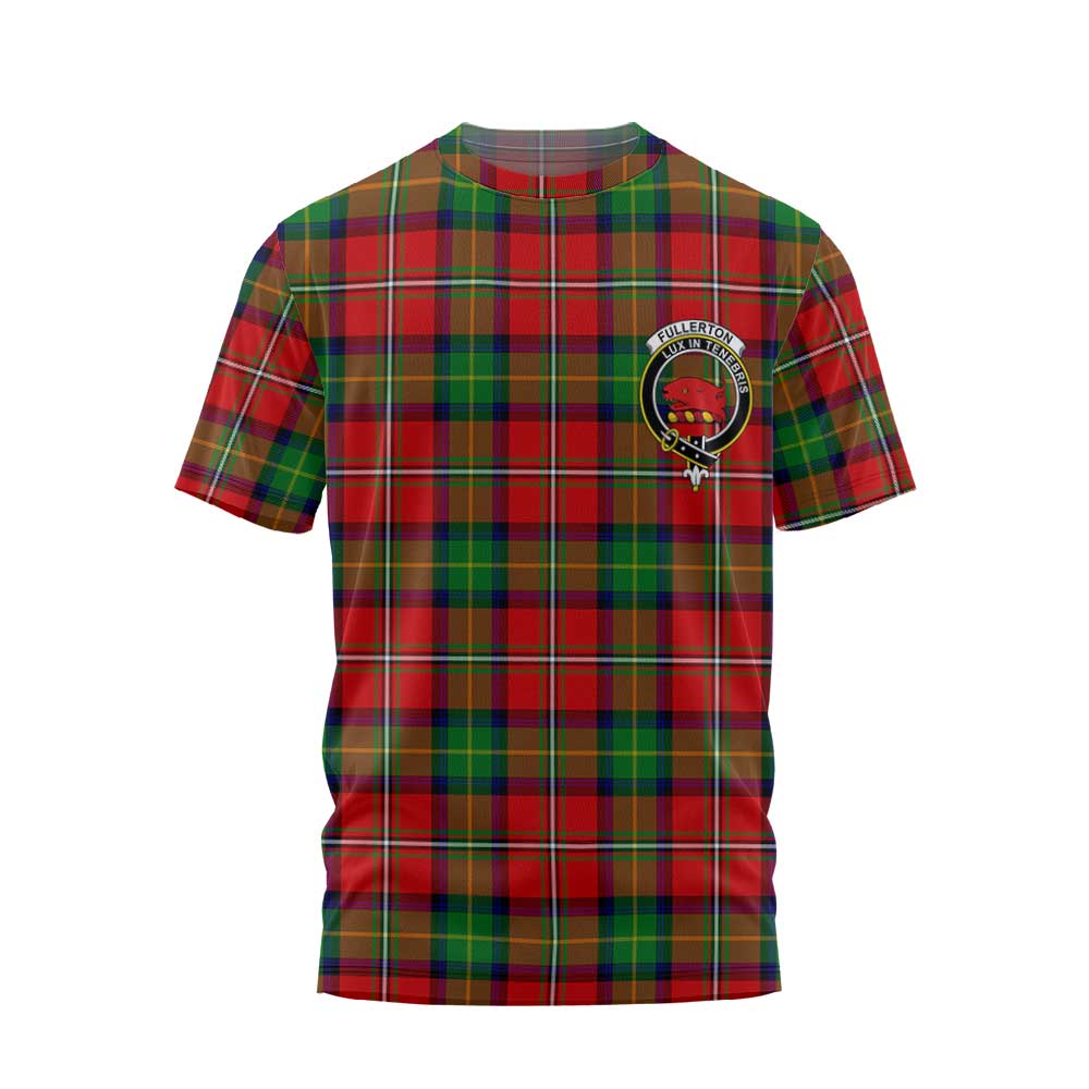 Clan Fullerton Tartan Men T Shirt Crest And Plaid Basic Style