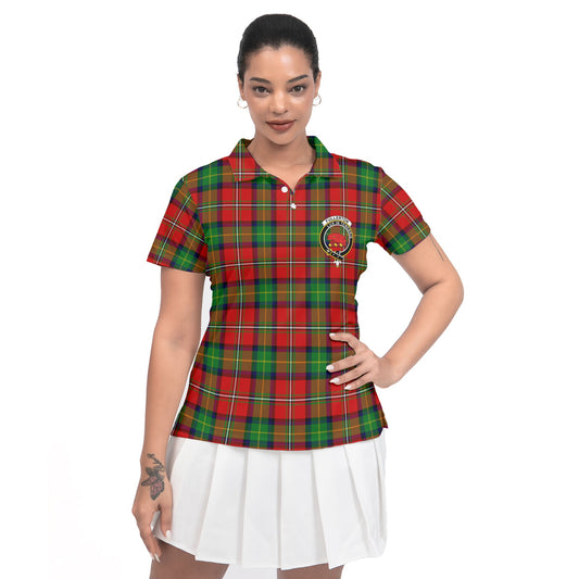 Clan Fullerton Tartan Women Polo Shirt Crest And Plaid Basic Style