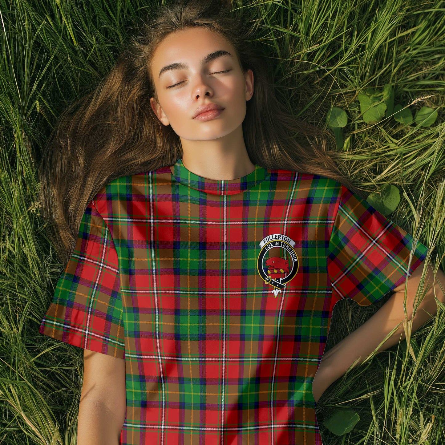 Clan Fullerton Tartan Women T Shirt Crest And Plaid Basic Style