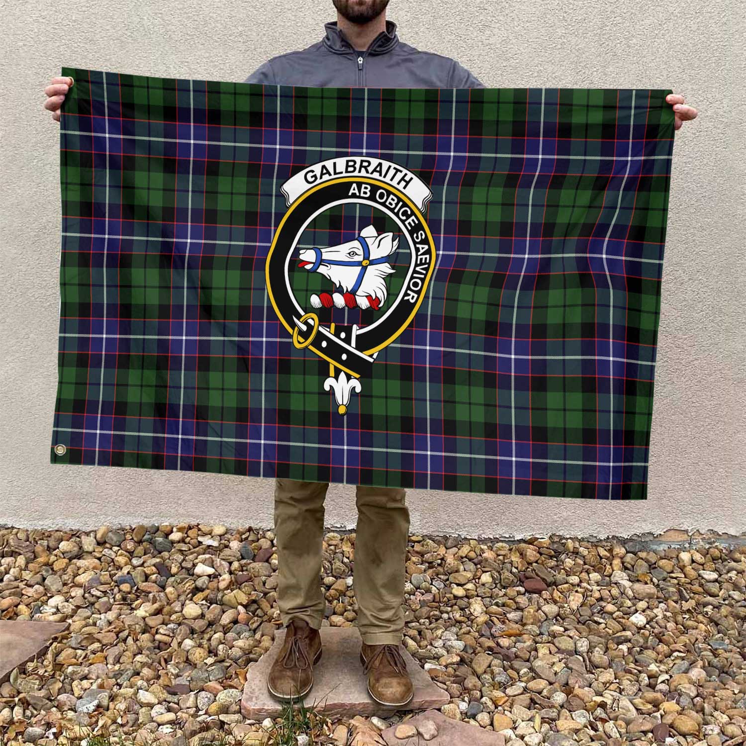 Clan Galbraith Tartan Flag Crest And Plaid Basic Style