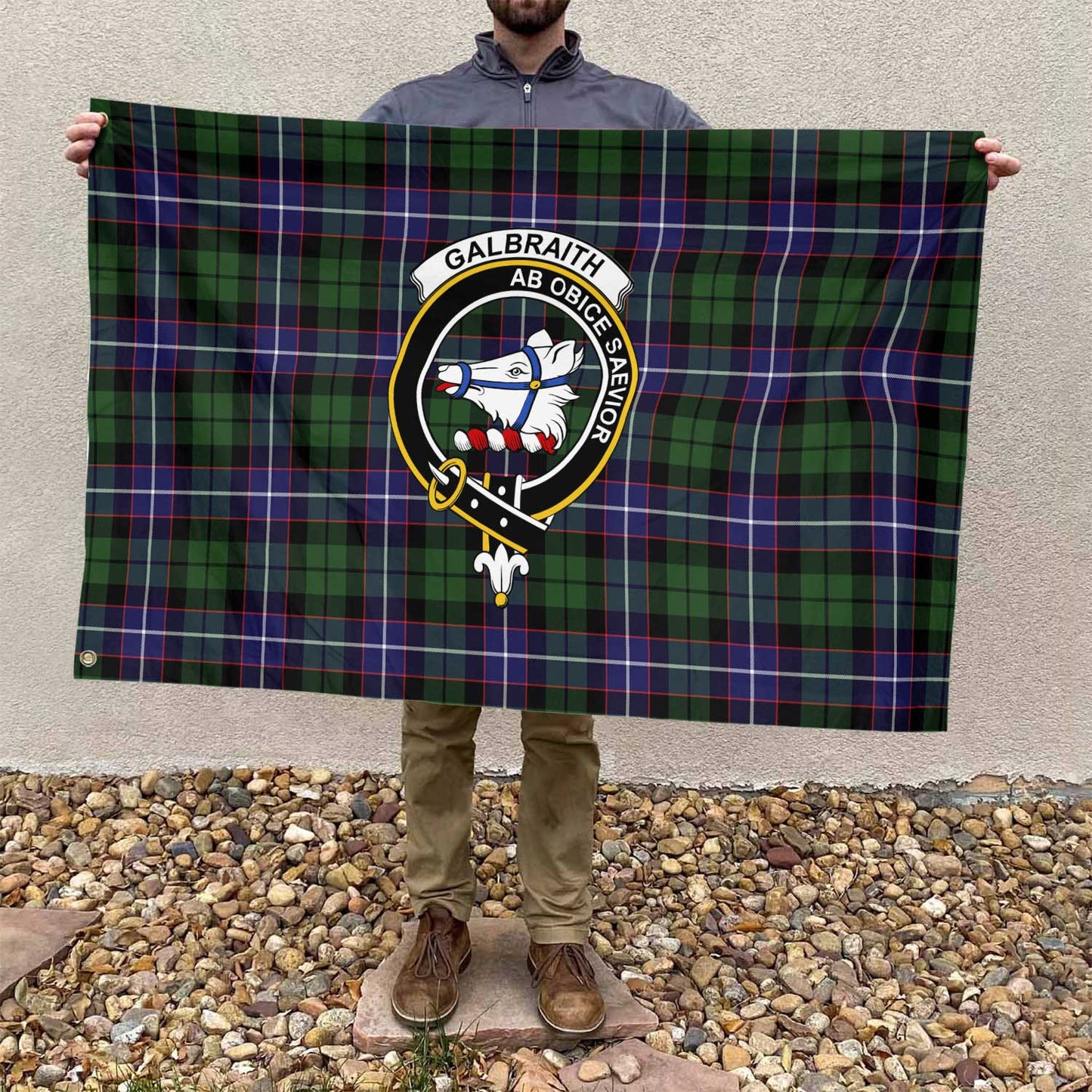 Clan Galbraith Tartan Flag 1 Crest And Plaid Basic Style Tartan House Flag Crest And Plaid Basic Style