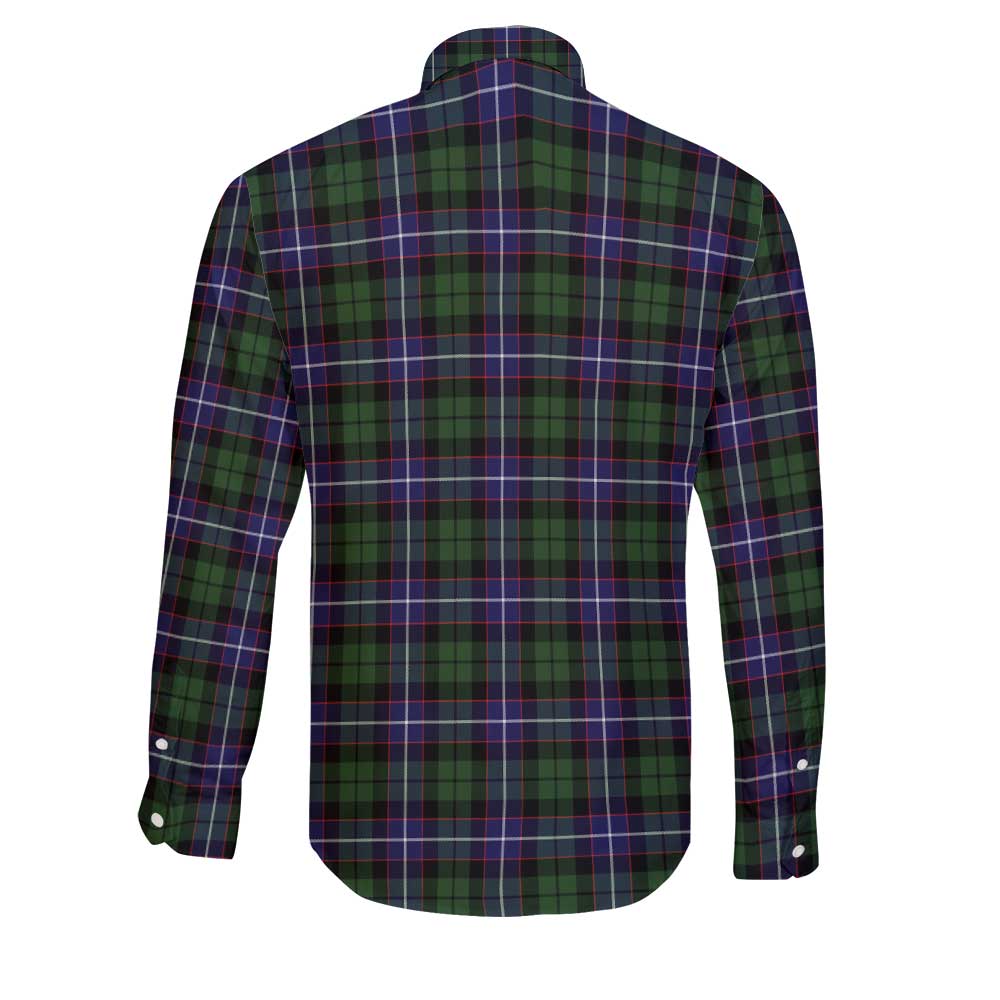 Clan Galbraith Tartan Long Sleeve Button Shirt Crest And Plaid Basic Style