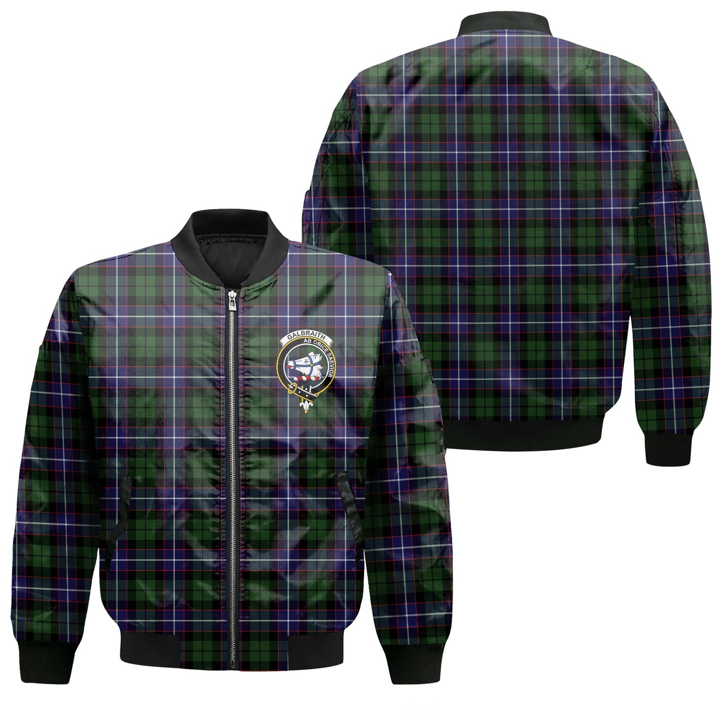 Clan Galbraith Tartan Men Bomber Jacket Crest And Plaid Basic Style