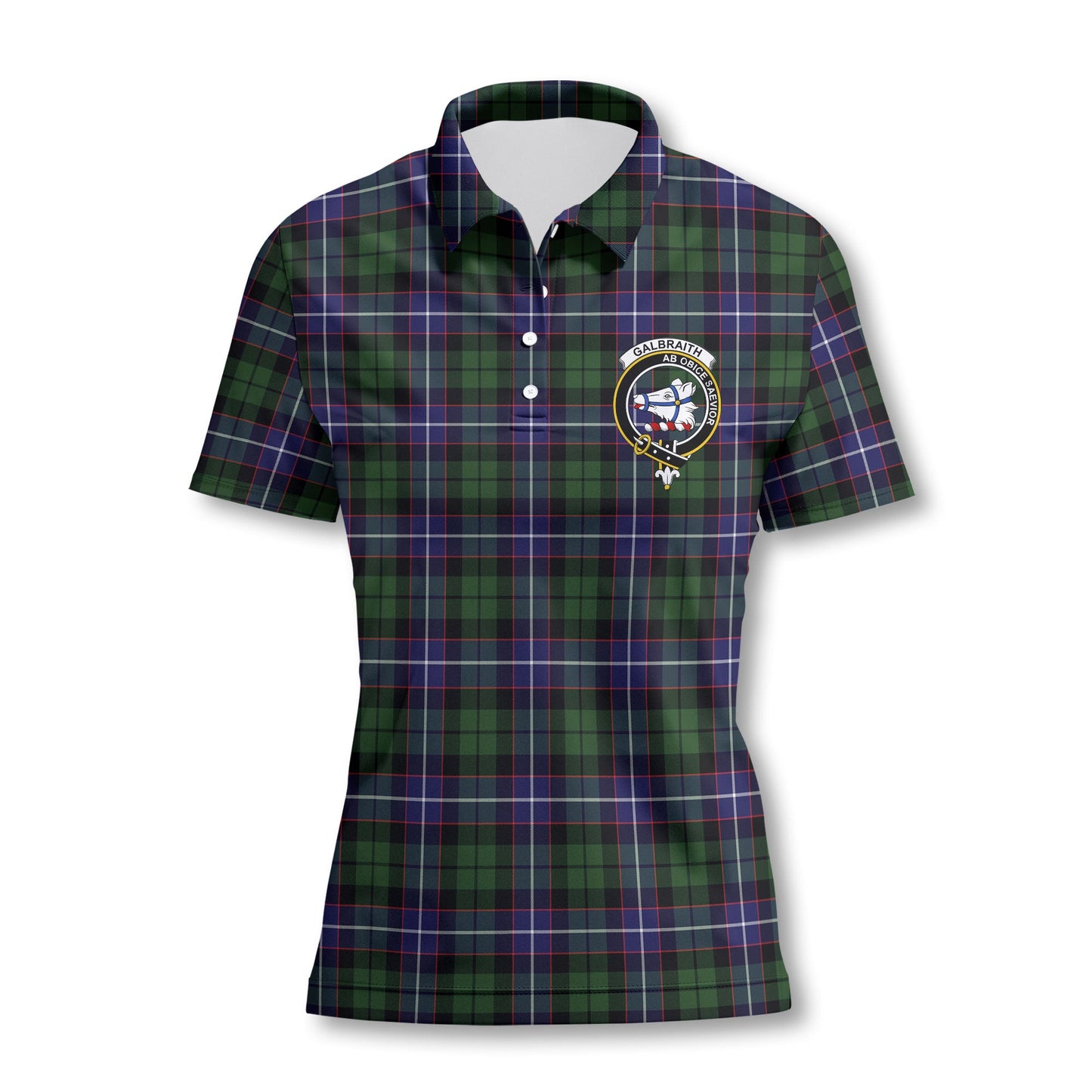 Clan Galbraith Tartan Women Polo Shirt Crest And Plaid Basic Style