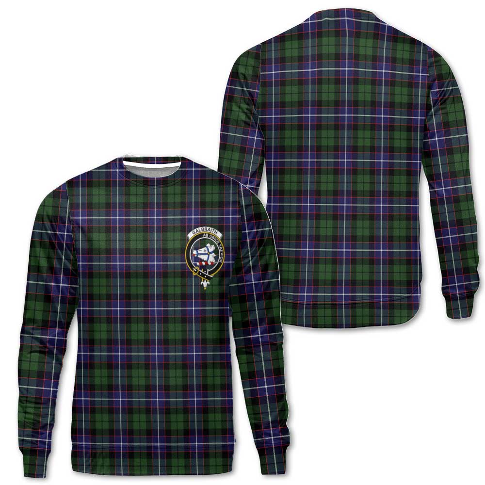 Clan Galbraith Tartan Women Sweatshirt Crest And Plaid Basic Style