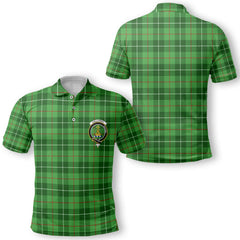 Clan Galloway Tartan Men Polo Shirt Crest And Plaid Basic Style