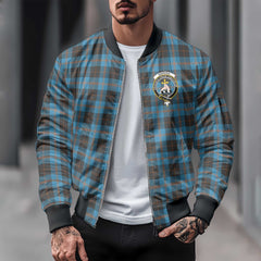 Clan Garden Tartan Men Bomber Jacket Crest And Plaid Basic Style