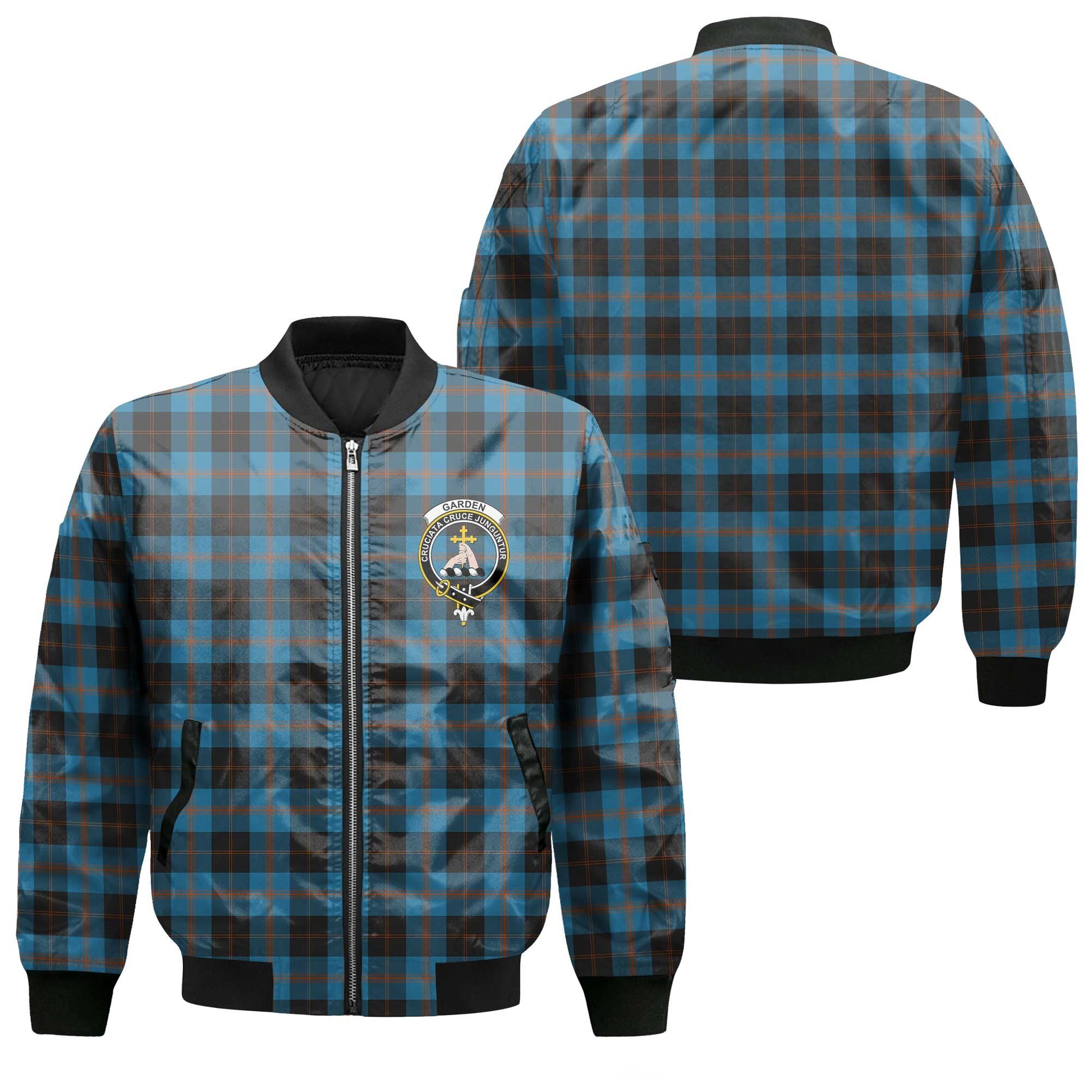 Clan Garden Tartan Men Bomber Jacket Crest And Plaid Basic Style