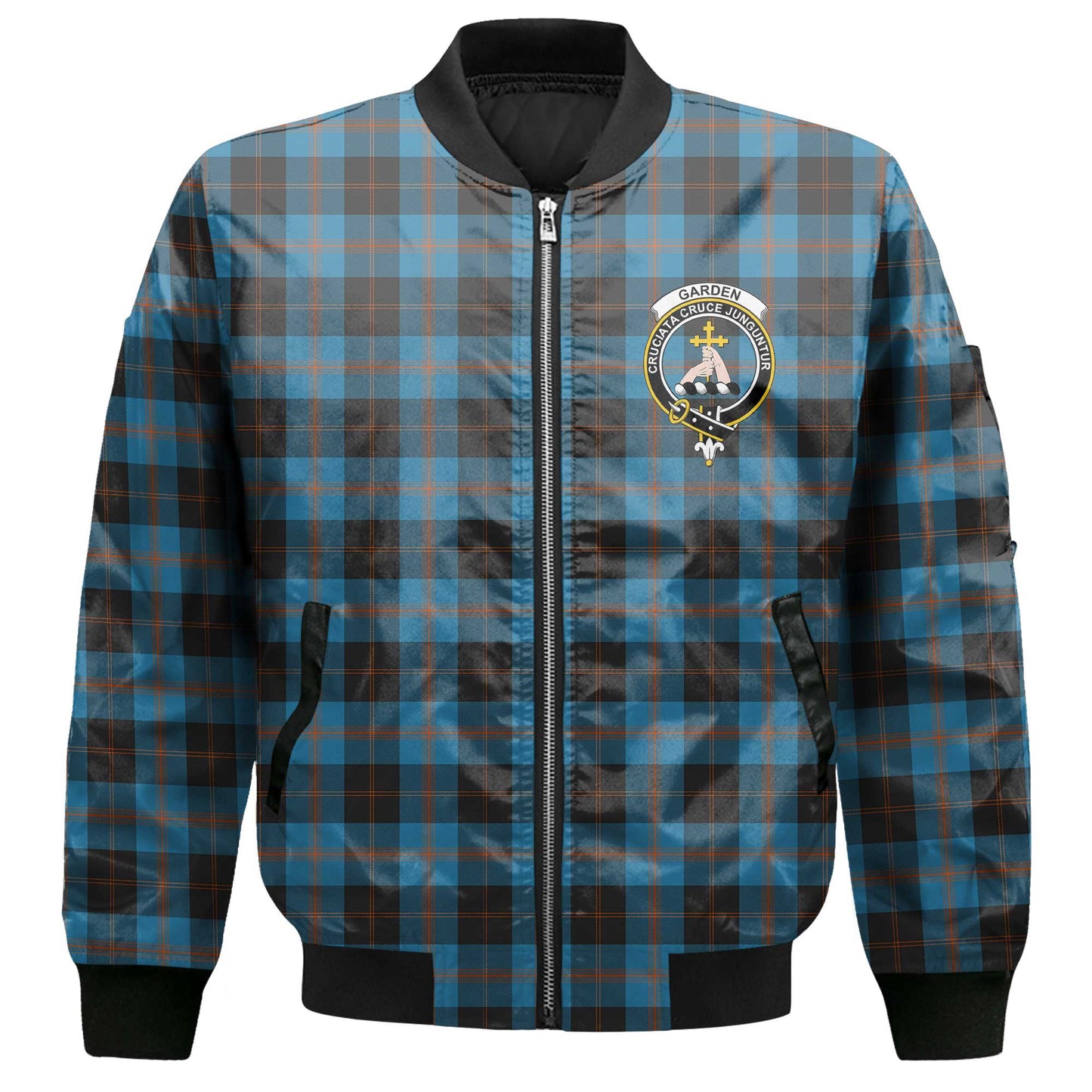 Clan Garden Tartan Men Bomber Jacket Crest And Plaid Basic Style