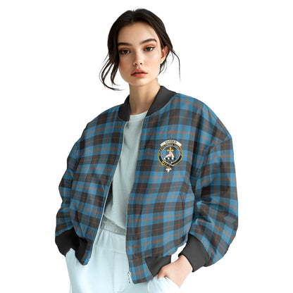 Clan Garden Tartan Women Bomber Jacket Crest And Plaid Basic Style