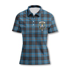 Clan Garden Tartan Women Polo Shirt Crest And Plaid Basic Style