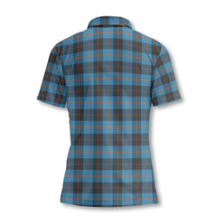 Clan Garden Tartan Women Polo Shirt Crest And Plaid Basic Style