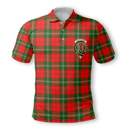 Clan Gartshore Tartan Golf Men Polo Shirt Crest And Plaid Basic Style