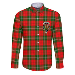Clan Gartshore Tartan Long Sleeve Button Shirt Crest And Plaid Basic Style