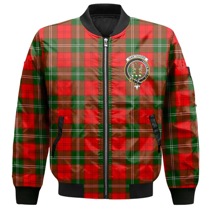 Clan Gartshore Tartan Men Bomber Jacket Crest And Plaid Basic Style