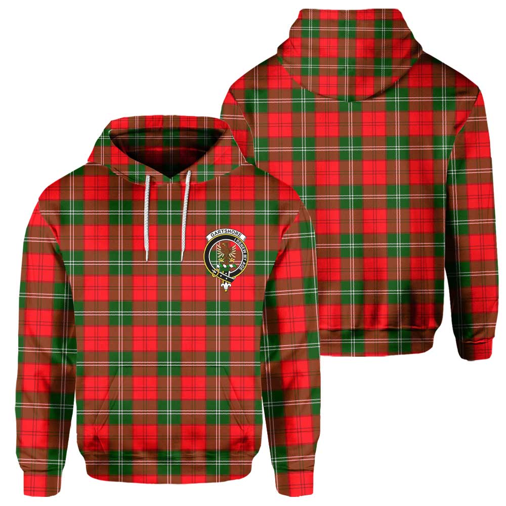 Clan Gartshore Tartan Men Hoodie Crest And Plaid Basic Style