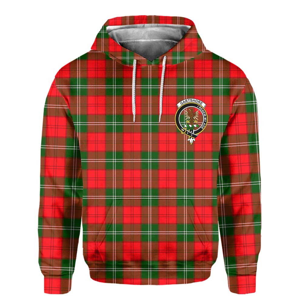 Clan Gartshore Tartan Men Hoodie Crest And Plaid Basic Style