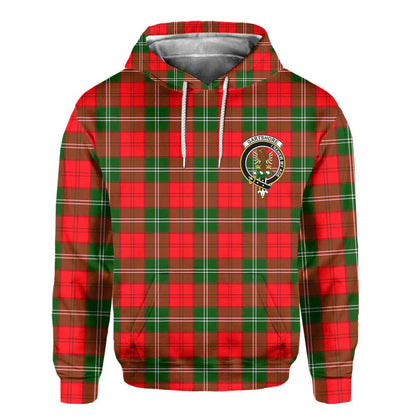 Clan Gartshore Tartan Men Hoodie Crest And Plaid Basic Style